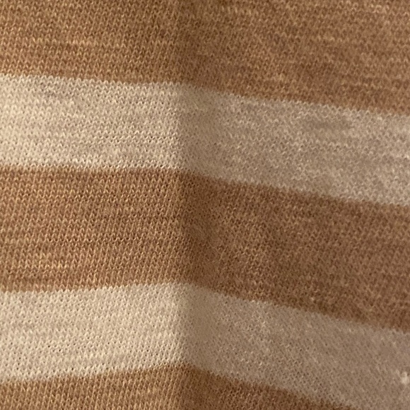 J. Crew Beige and White Striped Short Sleeve Tee - Picture 3 of 6